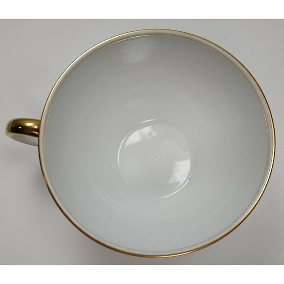 Vintage 1930's Victoria Czechoslovakia Bone China Tea Cup Coffee Cup Handle Gold - Picture 3 of 8